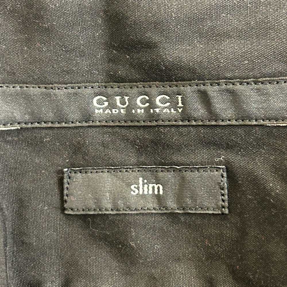 Gucci Slim Fit Long Cuff Black Button Down Dinner Shirt